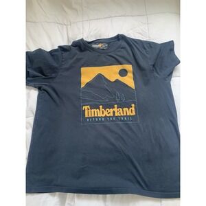 Timberland Men's Graphic Short Sleeve T-Shirt  Nature Print‎ Tee Blue